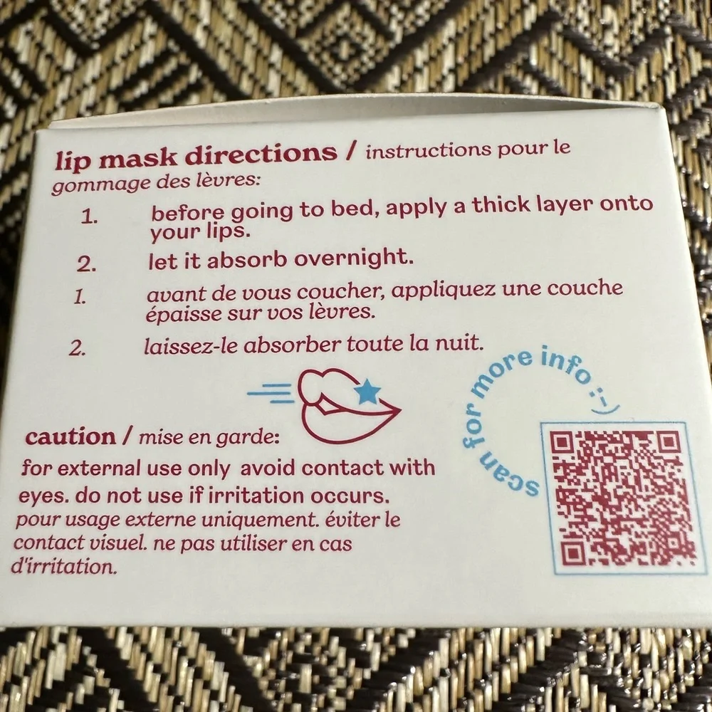 JUBEL Naturals Treatment Lip Mask Vanilla Cherry Vegan  Natural NWT